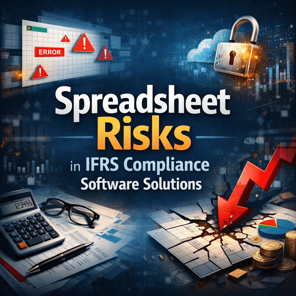 Spreadsheet risks in ifrs compliance software solution showing errors, broken models, and financial reporting failures