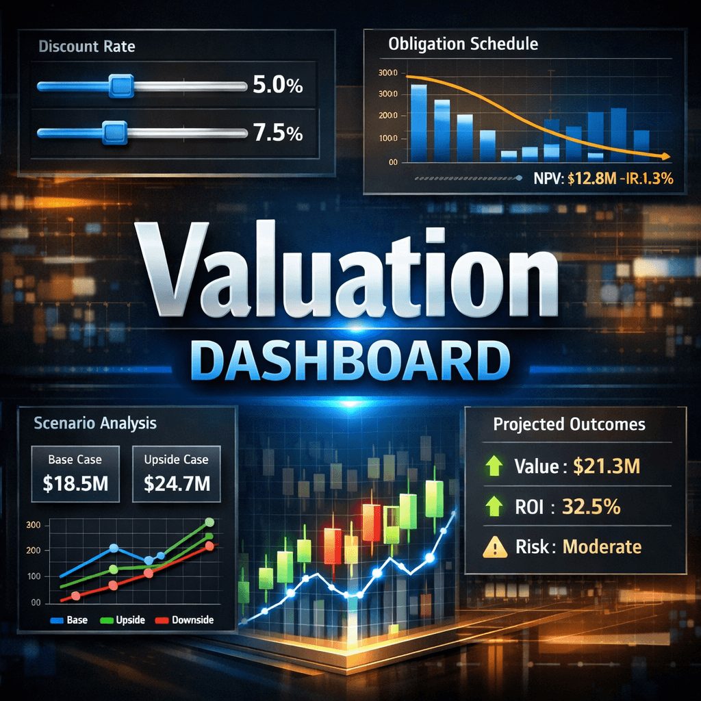 IAS 19 Pension Valuation Platforms dashboard showing live discount rate sliders, obligation charts, and real-time scenario analysis outputs in a modern financial interface