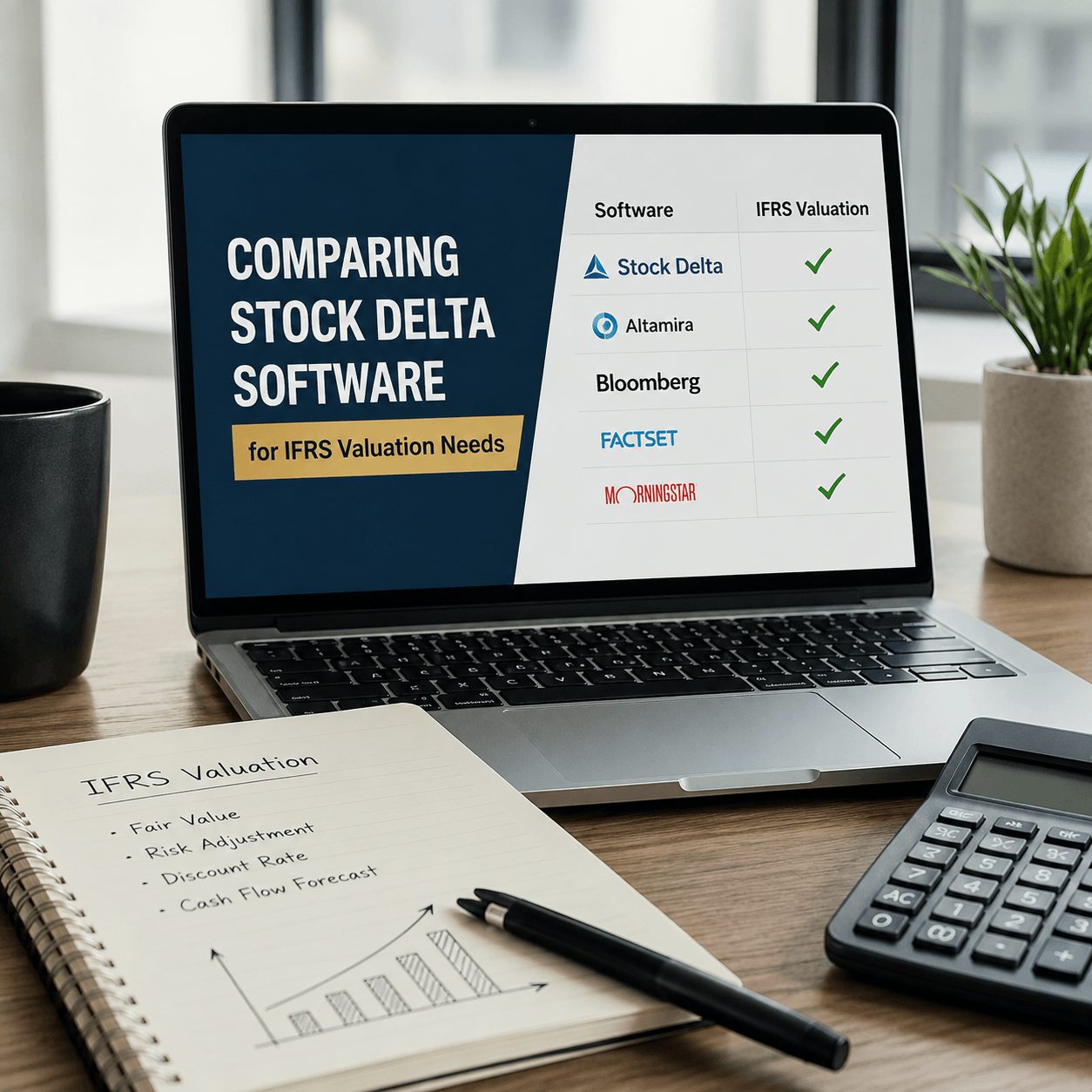 Flow chart illustrating the relationship between IFRS 2, IFRS 9, and IFRS 13 with corresponding delta accuracy requirements, highlighting how IFRS stock valuation software supports fair value measurement, financial instruments valuation, and share-based payment compliance.